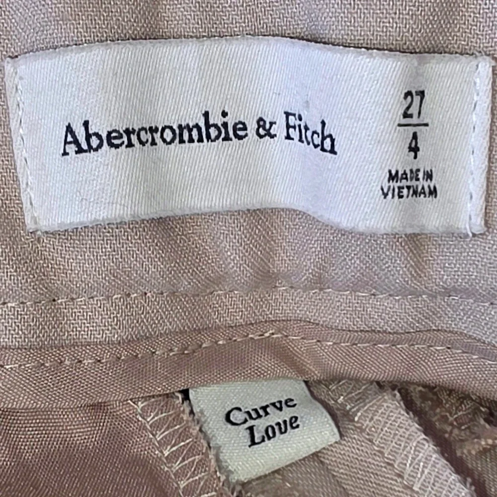 Abercrombie & Fitch Sloane Flat Front Tailored Pant Women 4 Beige Wide Leg Good - Picture 6 of 10